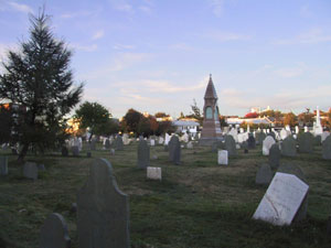 cemetery at sunset
