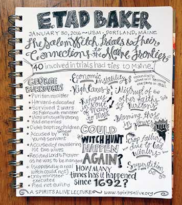sketchnote of Tad Baker lecture by Holly Doggett