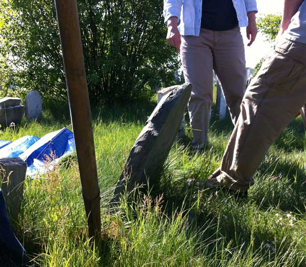 Huldah Warren's leaning stone