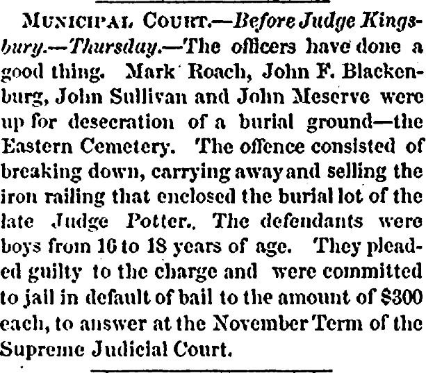 Screenshot of an old newspaper clipping titled Municipal Court