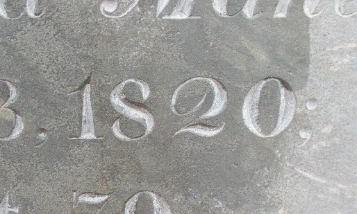 Slate stone inscribed with 1820